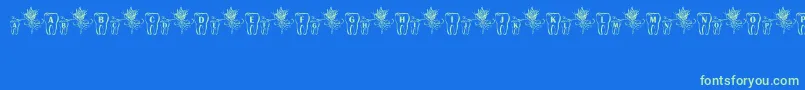Шрифт ToothFairy – зелёные шрифты на синем фоне