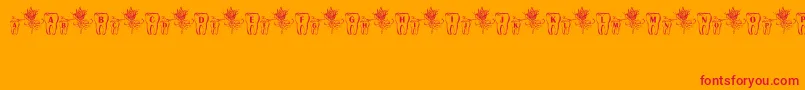 ToothFairy-Schriftart – Rote Schriften auf orangefarbenem Hintergrund