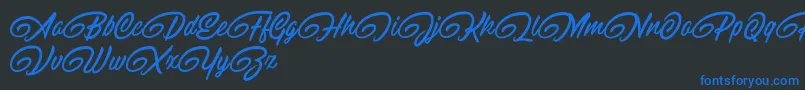 Шрифт RaitonsDemo – синие шрифты на чёрном фоне