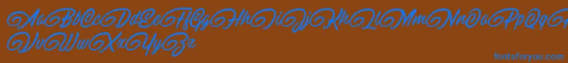 RaitonsDemo Font – Blue Fonts on Brown Background