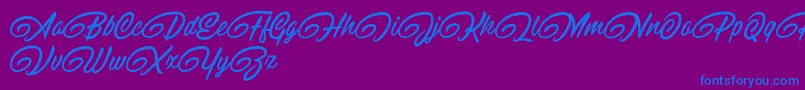 RaitonsDemo-fontti – siniset fontit violetilla taustalla