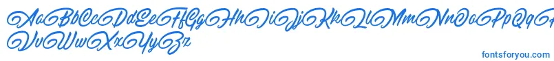 フォントRaitonsDemo – 白い背景に青い文字