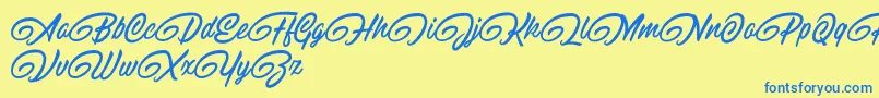 Шрифт RaitonsDemo – синие шрифты на жёлтом фоне
