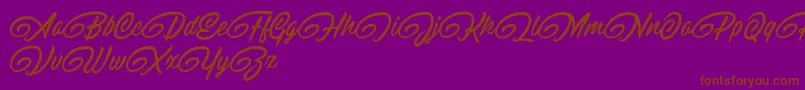 Czcionka RaitonsDemo – brązowe czcionki na fioletowym tle