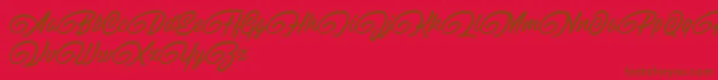 Шрифт RaitonsDemo – коричневые шрифты на красном фоне