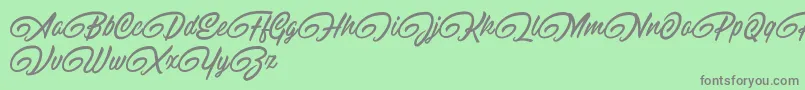 RaitonsDemo-fontti – harmaat kirjasimet vihreällä taustalla