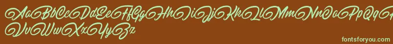 RaitonsDemo-fontti – vihreät fontit ruskealla taustalla