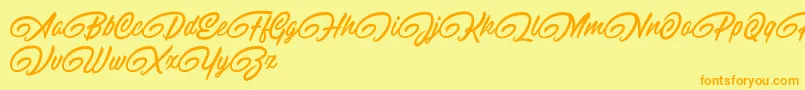 Шрифт RaitonsDemo – оранжевые шрифты на жёлтом фоне
