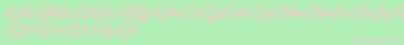 RaitonsDemo-fontti – vaaleanpunaiset fontit vihreällä taustalla