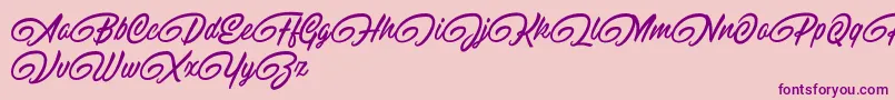 Fonte RaitonsDemo – fontes roxas em um fundo rosa