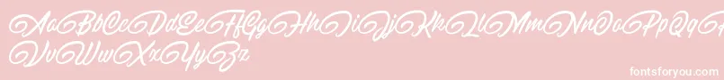 Шрифт RaitonsDemo – белые шрифты на розовом фоне