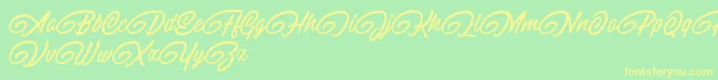 RaitonsDemo Font – Yellow Fonts on Green Background