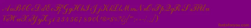 Dahlingscriptssk-Schriftart – Braune Schriften auf violettem Hintergrund