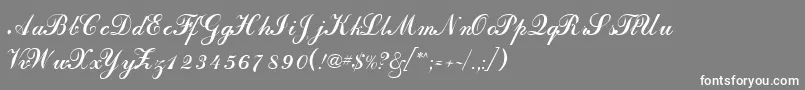 Dahlingscriptssk-fontti – valkoiset fontit harmaalla taustalla