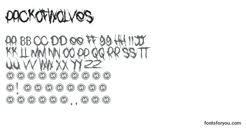 Schriftart PackOfWolves – Alphabet, Zahlen, spezielle Symbole