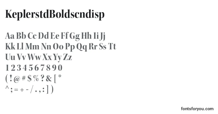 A fonte KeplerstdBoldscndisp – alfabeto, números, caracteres especiais