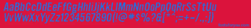 UltramagneticLightoblique Font – Blue Fonts on Red Background