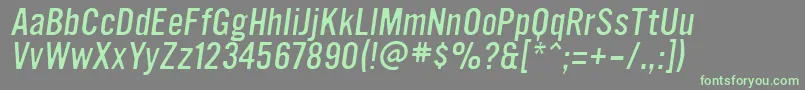 Czcionka UltramagneticLightoblique – zielone czcionki na szarym tle