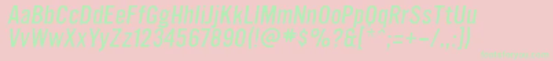 UltramagneticLightoblique Font – Green Fonts on Pink Background