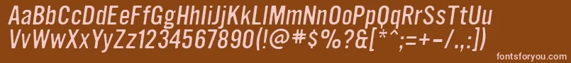 Шрифт UltramagneticLightoblique – розовые шрифты на коричневом фоне