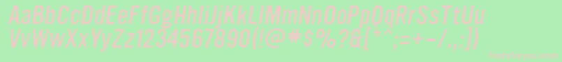 UltramagneticLightoblique Font – Pink Fonts on Green Background