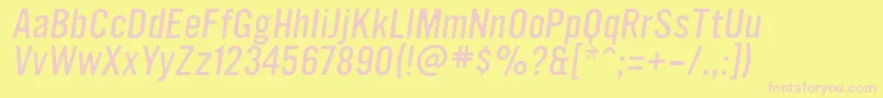 UltramagneticLightoblique Font – Pink Fonts on Yellow Background