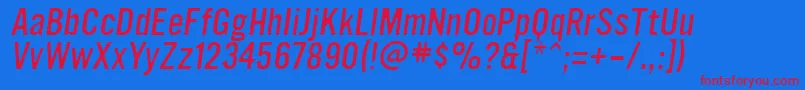 UltramagneticLightoblique Font – Red Fonts on Blue Background