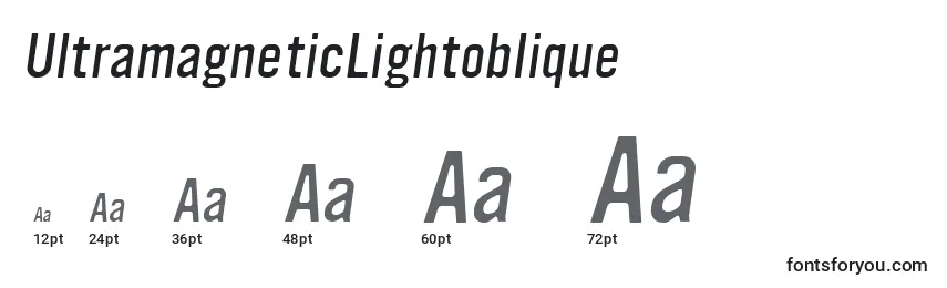 Größen der Schriftart UltramagneticLightoblique