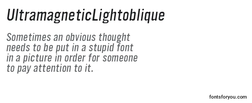 Шрифт UltramagneticLightoblique