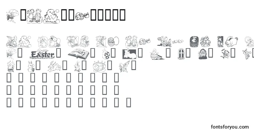 A fonte KrEaster2003 – alfabeto, números, caracteres especiais