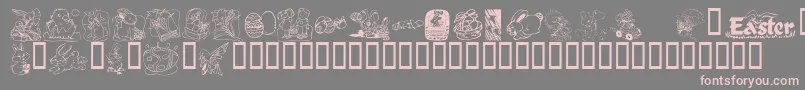 KrEaster2003-Schriftart – Rosa Schriften auf grauem Hintergrund