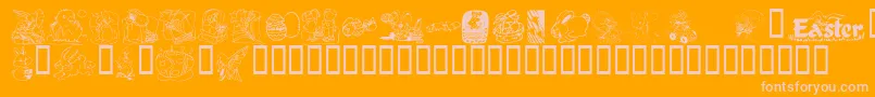 Police KrEaster2003 – polices roses sur fond orange