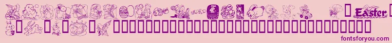 KrEaster2003 Font – Purple Fonts on Pink Background