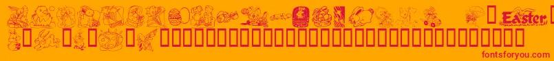 fuente KrEaster2003 – Fuentes Rojas Sobre Fondo Naranja