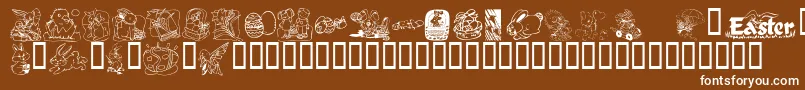 KrEaster2003 Font – White Fonts on Brown Background