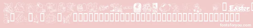 KrEaster2003 Font – White Fonts on Pink Background