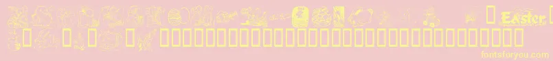 KrEaster2003 Font – Yellow Fonts on Pink Background