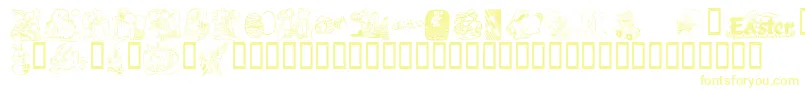 KrEaster2003 Font – Yellow Fonts on White Background