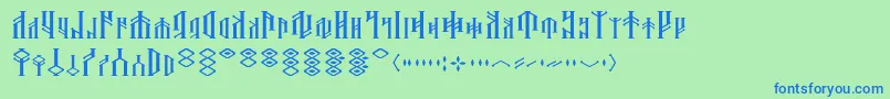 Dwarfspirits Font – Blue Fonts on Green Background