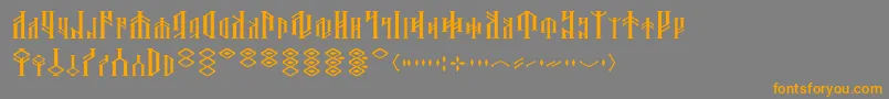Dwarfspirits-Schriftart – Orangefarbene Schriften auf grauem Hintergrund