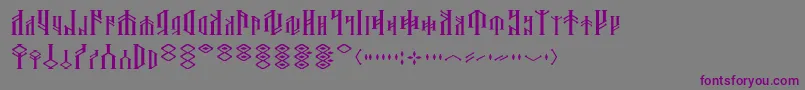 Dwarfspirits-Schriftart – Violette Schriften auf grauem Hintergrund