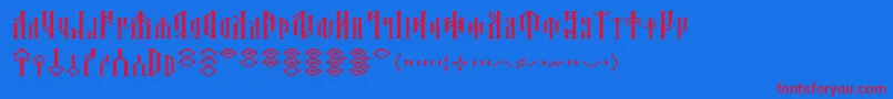 Dwarfspirits Font – Red Fonts on Blue Background