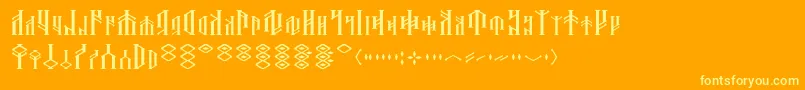 Dwarfspirits Font – Yellow Fonts on Orange Background