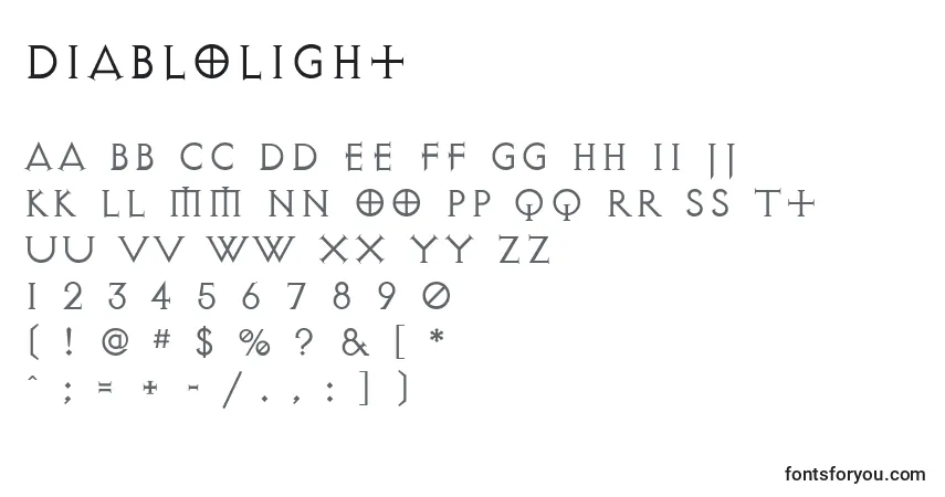 DiabloLightフォント–アルファベット、数字、特殊文字