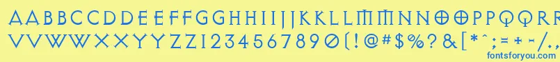 DiabloLight Font – Blue Fonts on Yellow Background