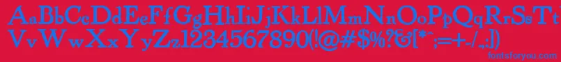 Powellantique ffy Font – Blue Fonts on Red Background