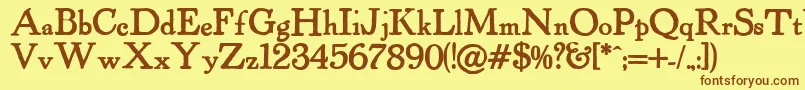 Powellantique ffy Font – Brown Fonts on Yellow Background