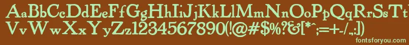 Powellantique ffy Font – Green Fonts on Brown Background