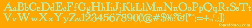 Powellantique ffy Font – Green Fonts on Orange Background