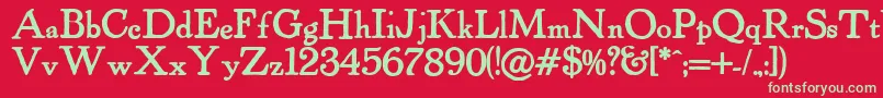 Powellantique ffy Font – Green Fonts on Red Background